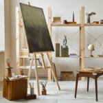 A decorative photo of an artist's studio.