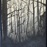 A photo of Stephanie Belinda Quinn's Bigfoot painting, titled No Longer Alone.