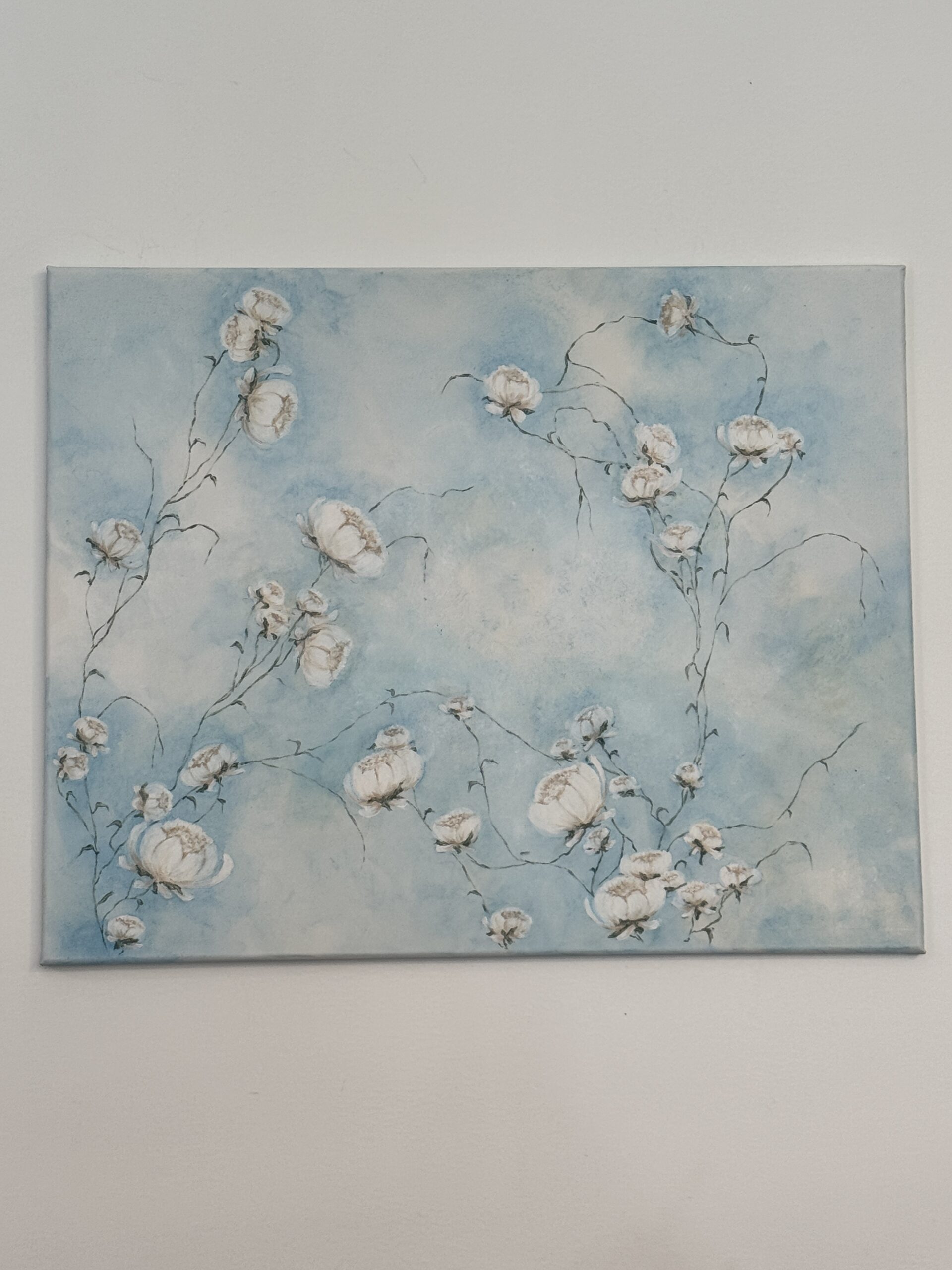 Original flower painting named "Where the Flowers Dream" by Stephanie Belinda Quinn.
