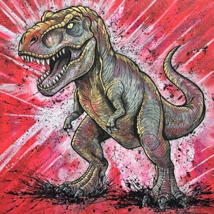 Original dinosaur painting by Stephanie Belinda Quinn, named Grrr!