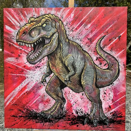 Tyrannosaurus Rex painting named Grrr!, painted by Stephanie Belinda Quinn.